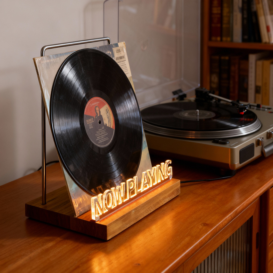 Kitchen Appliances Vintage - Vinyl Record Holder Stand, Coffee Shop