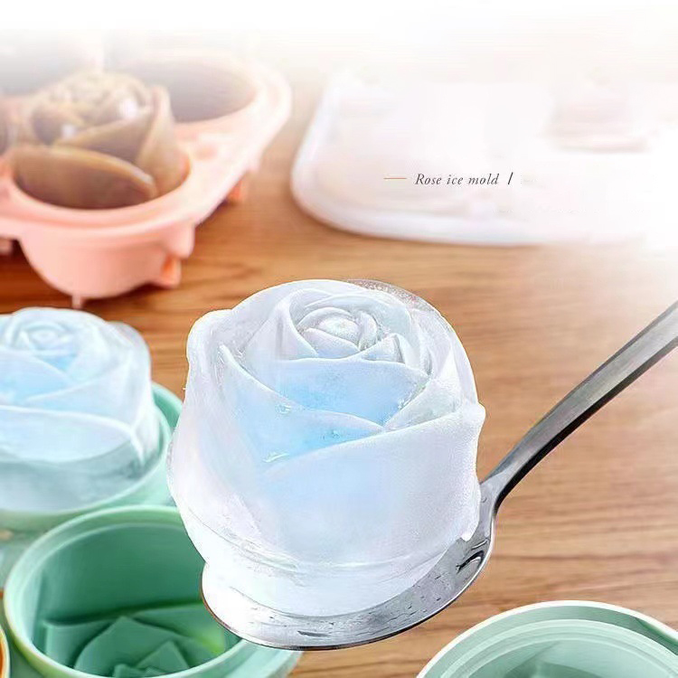 Kitchen Appliances And Utensils - 3D Rose Ice Molds 4 Holes