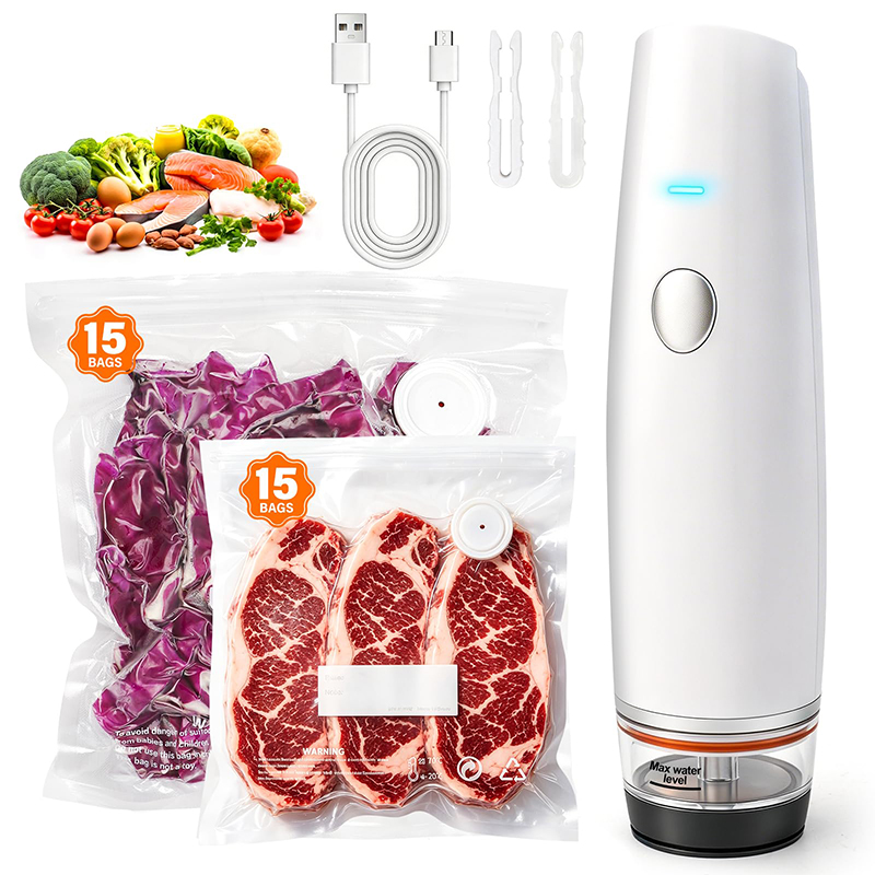 Sous Vide Immersion - Rechargeable Handheld Vacuum Sealer Portable Cordless