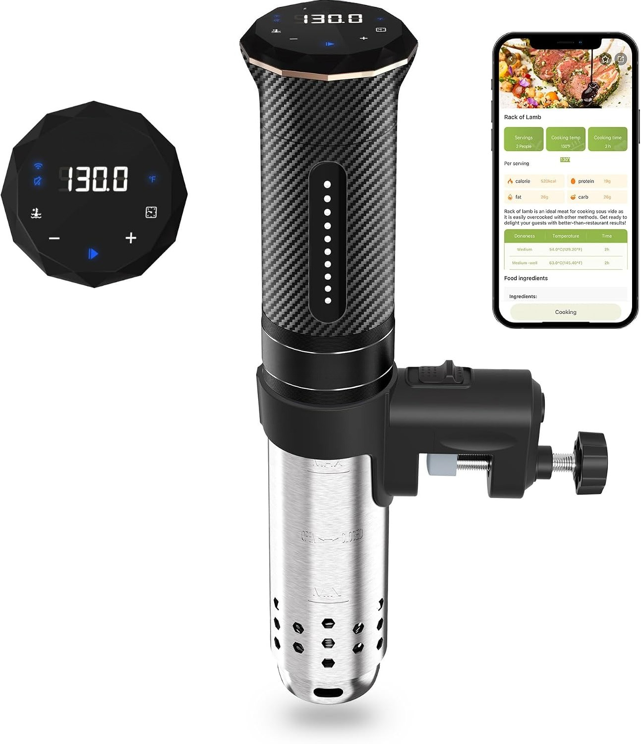 Sous Vide Immersion - 1100W Carbon Black Full Stainless Steel