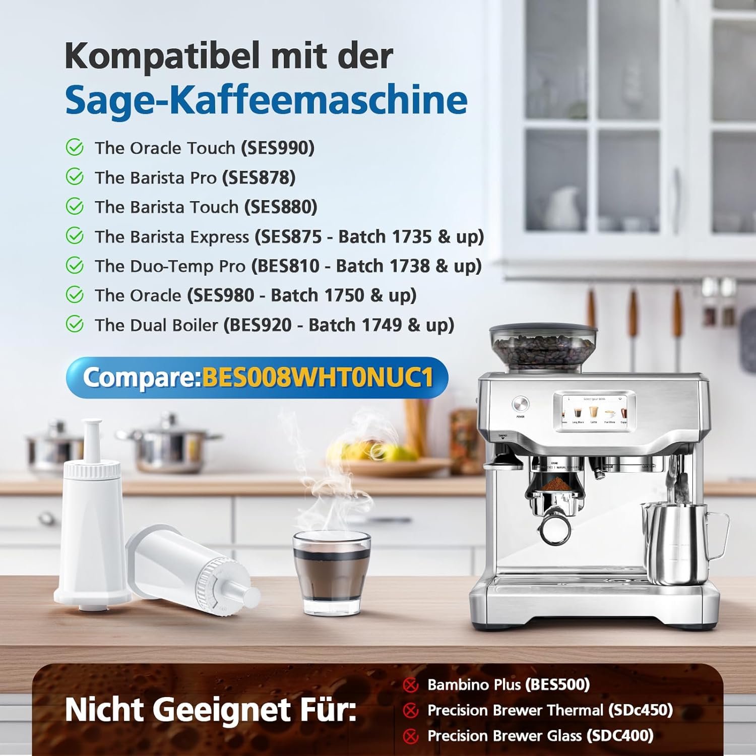 Replacement Water Filter for B - огляд і ціна Breville Espresso Barista Touch