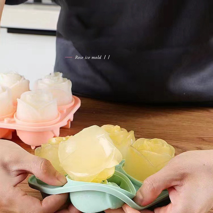 3D Rose Ice Molds 4 Holes Ice  - огляд і ціна Kitchen Appliances And Utensils