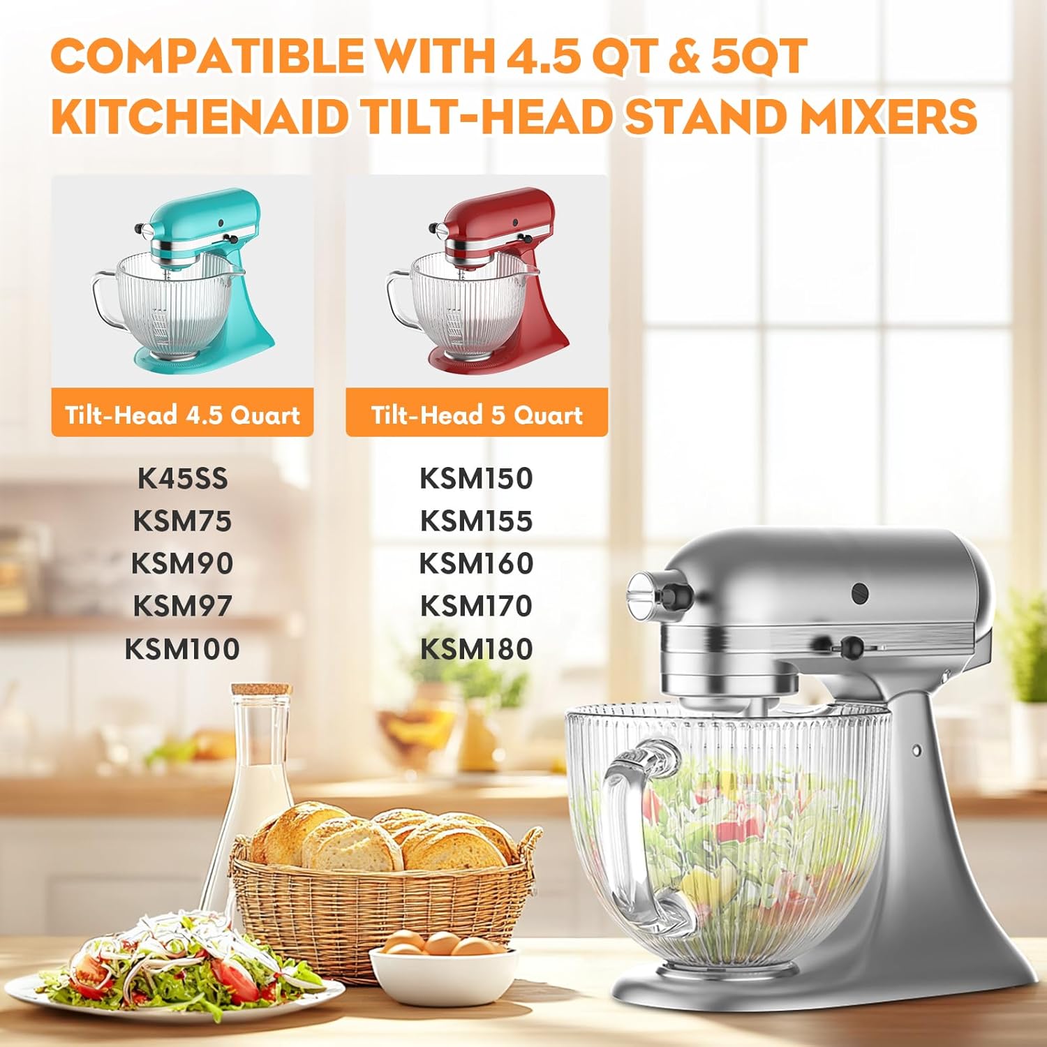 GVODE Glass Bowl for Kitchenai - огляд і ціна Kitchen Appliances Kitchenaid