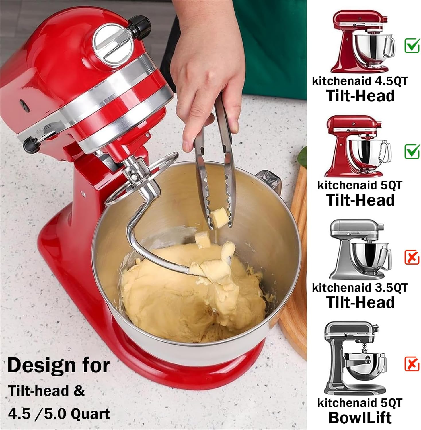 Stainless Steel Dough Hook Wit - огляд і ціна Kitchen Appliances Kitchenaid