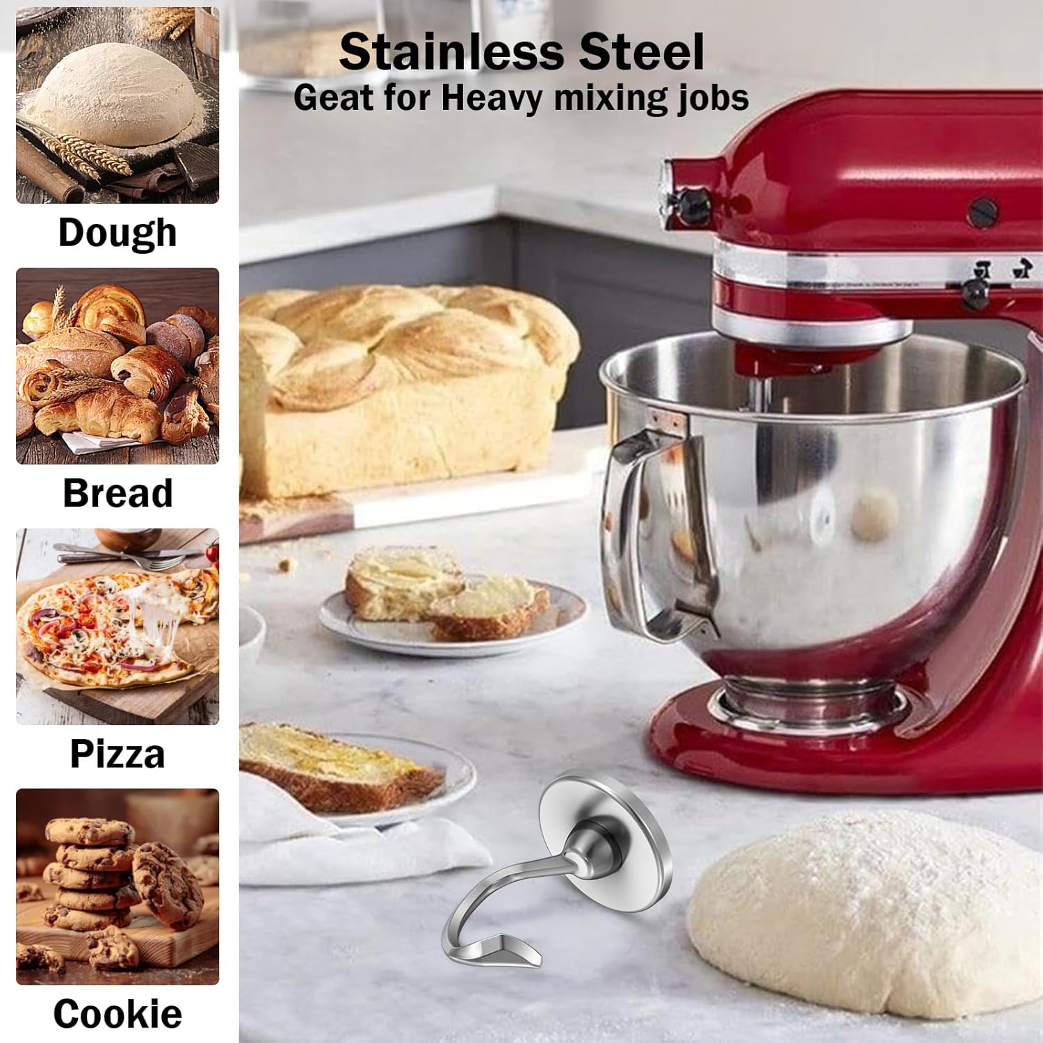 Stainless Steel Dough Hook Wit - огляд і ціна Kitchen Appliances Kitchenaid