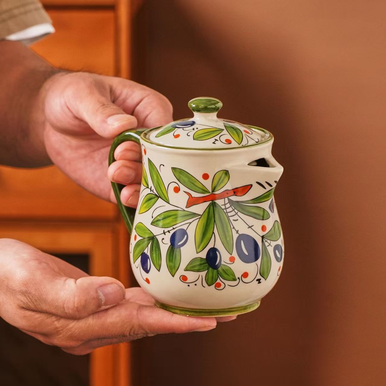Olive Green Ceramic Flower Oil - огляд і ціна Kitchen Appliances Vintage